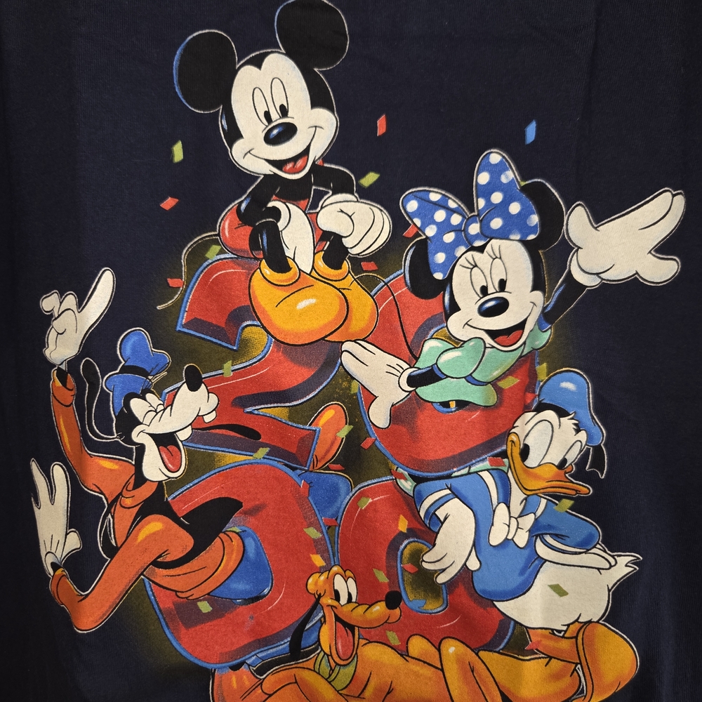 Vintage Disney World 25th Anniversary Graphic Tee Mickey Minnie Goofy Donald Plu